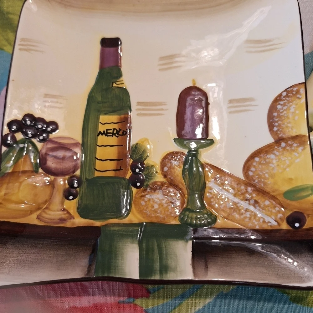 Wine Cheese Dish & Cheese Knife
